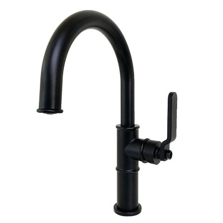 Kingston Brass KS2230KL Whitaker Single-Handle Bathroom Faucet W/ Push Pop-Up, Black KS2230KL